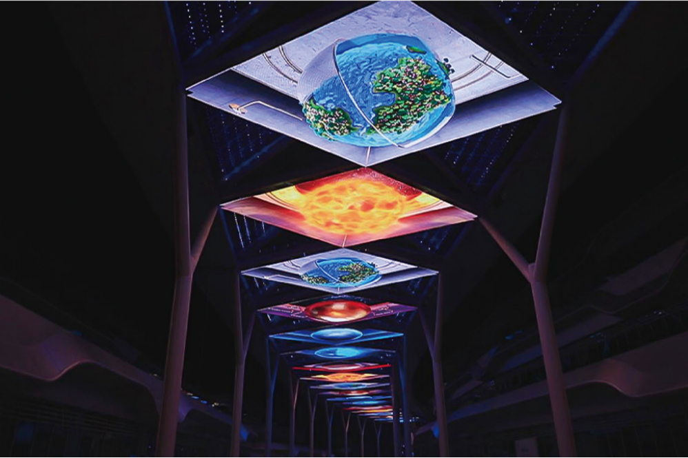 LED顯示屏透明屏與天幕的獨特組合應(yīng)用